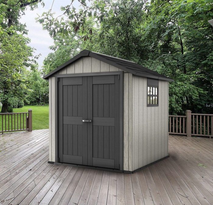 Shed plastic sheds resin oakland storage garden foundation base keter paint qualityplasticsheds 7x7 roof ft meet outdoor wood artisan fusion