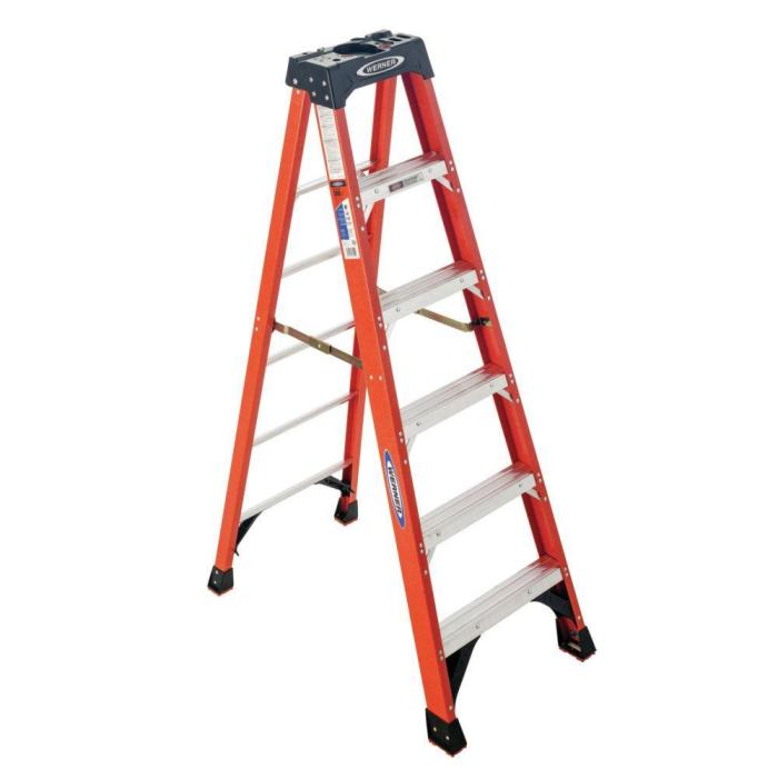 Step ladder werner aluminum type ia share ladders capacity lb load ft depot