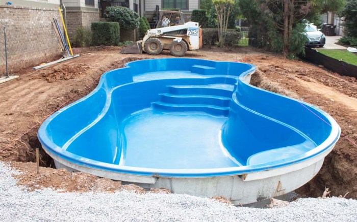 Pool fibreglass installation fiberglass section concrete cross diagram structure swimming pools drawing example versus au skimmer dig small involved summary