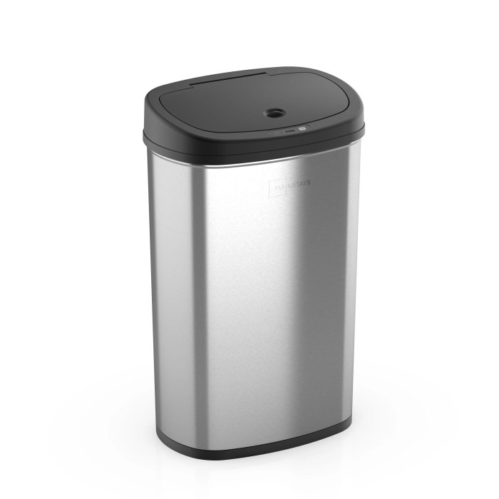 Trash cans garbage touchless gal reviews hover gallon