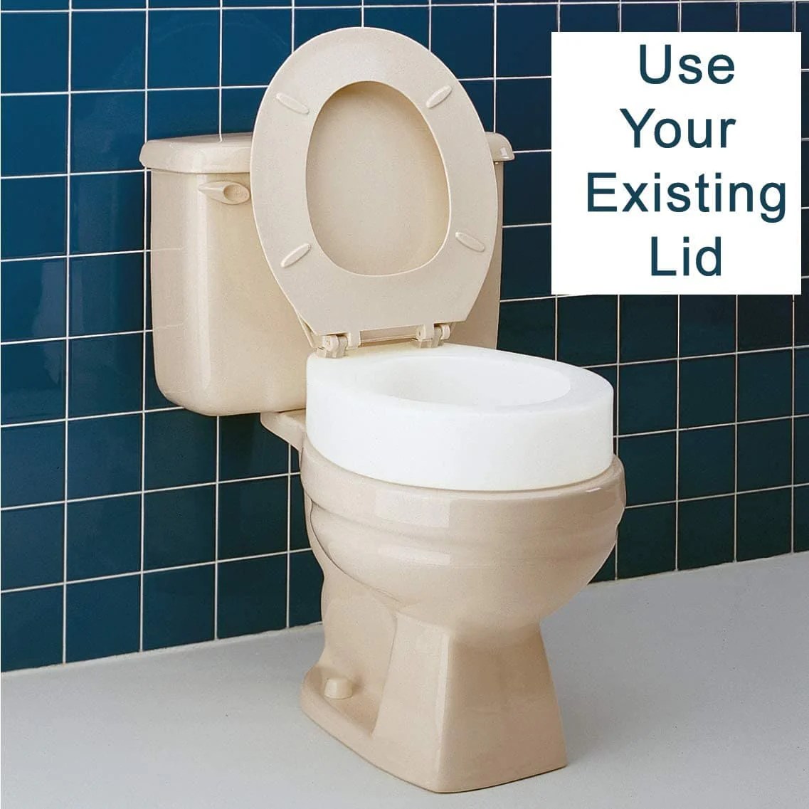 Toilet riser hinged elevated hover