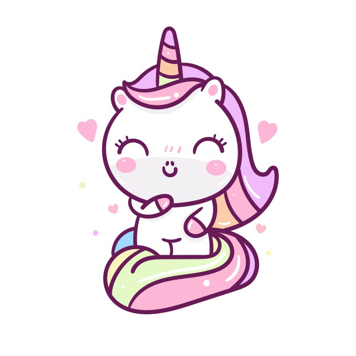 Dessin a imprimer de licorne kawaii