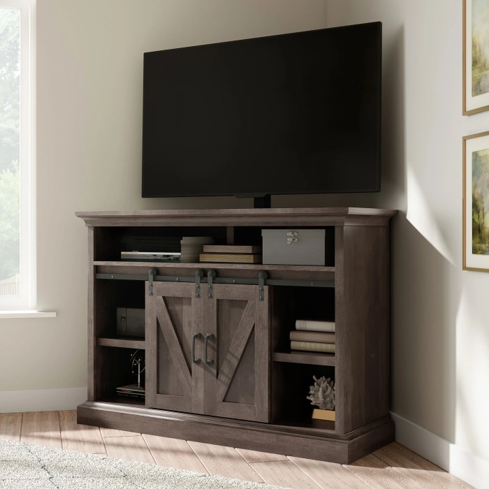 Tv corner inch stands oak stand sauder entertainment flat screens orchard hills credenza carolina small intended foter tvs shipping