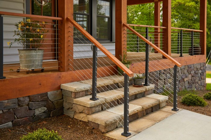 Cable railing wire steel handrail stainless staircase