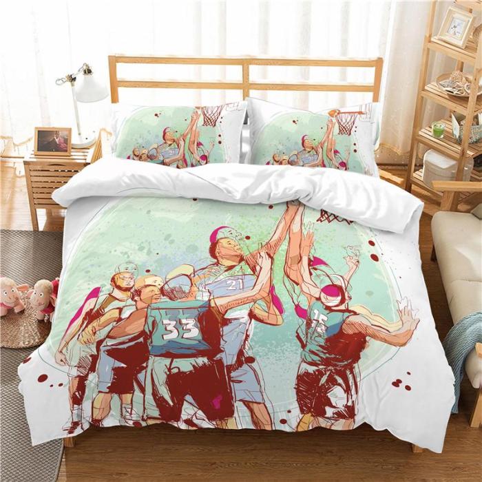 Monogrammed duvet basketball comforter