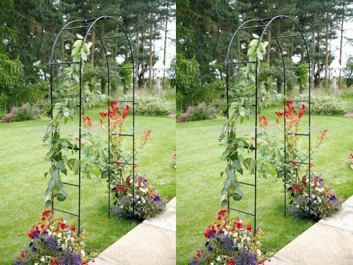 Trellis clematis vines arbors telephone diy trumpet arbor backyard corner poles lattice gardning