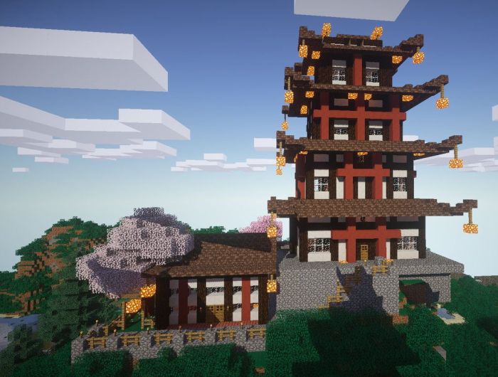 Maison chinoise minecraft