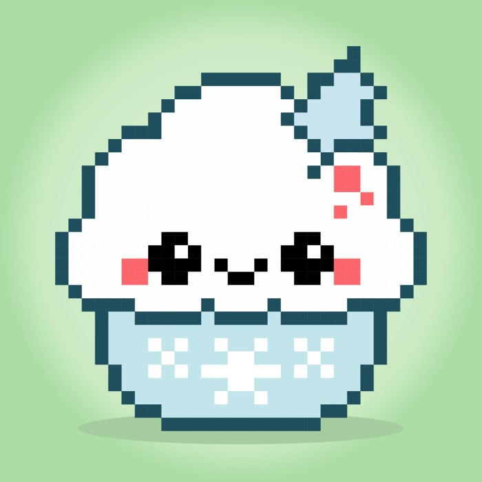 Pixel art facile nourriture kawaii