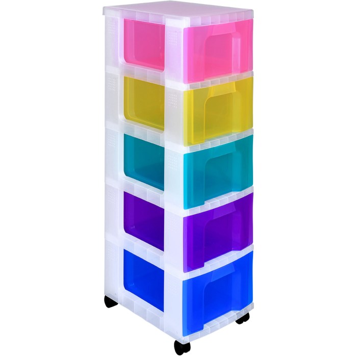 Plastic drawer tower