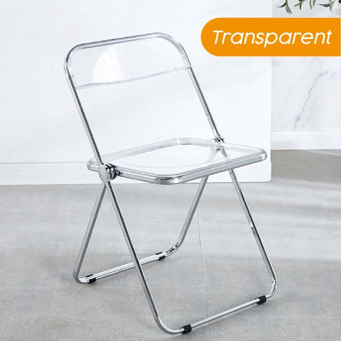 Chaise pliante plexiglas transparente