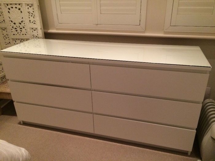 Drawers glass chest malm top ikea drawer