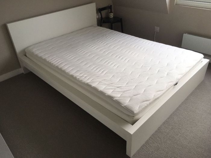 Bed ikea malm white frame double low standard slats gumtree beds ended ad has