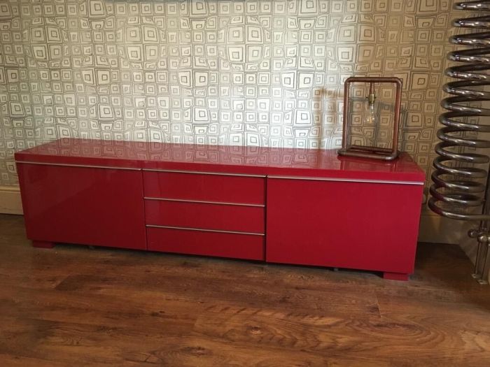 Stand tv red ikea side board ended ad has