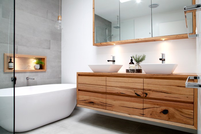 Vanity floating timber messmate hardwood bathrooms salvat