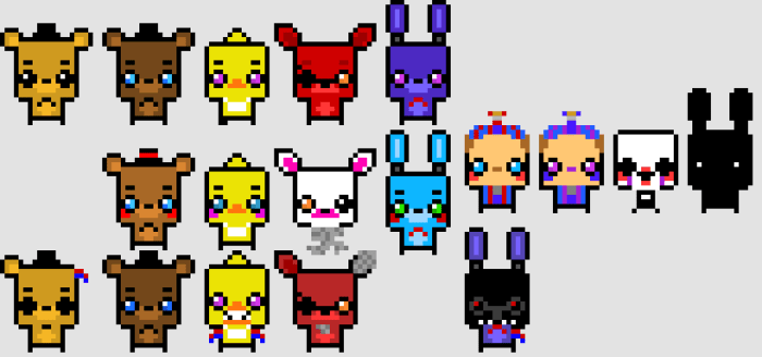 Pixel art fnaf facile