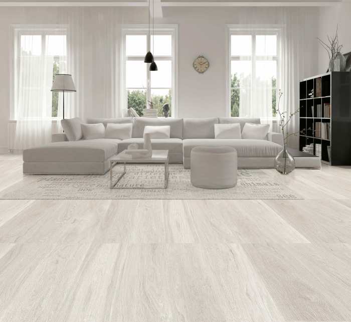 Lino imitation carrelage blanc