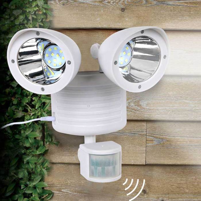 Motion sensor light battery indoor operated security night outdoor pir led walmart garden lamp floodlight rotatable button ip