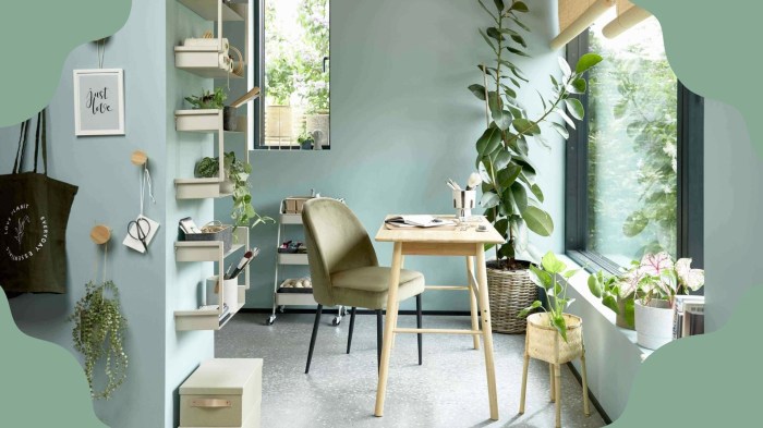 Chambre vert anis et taupe