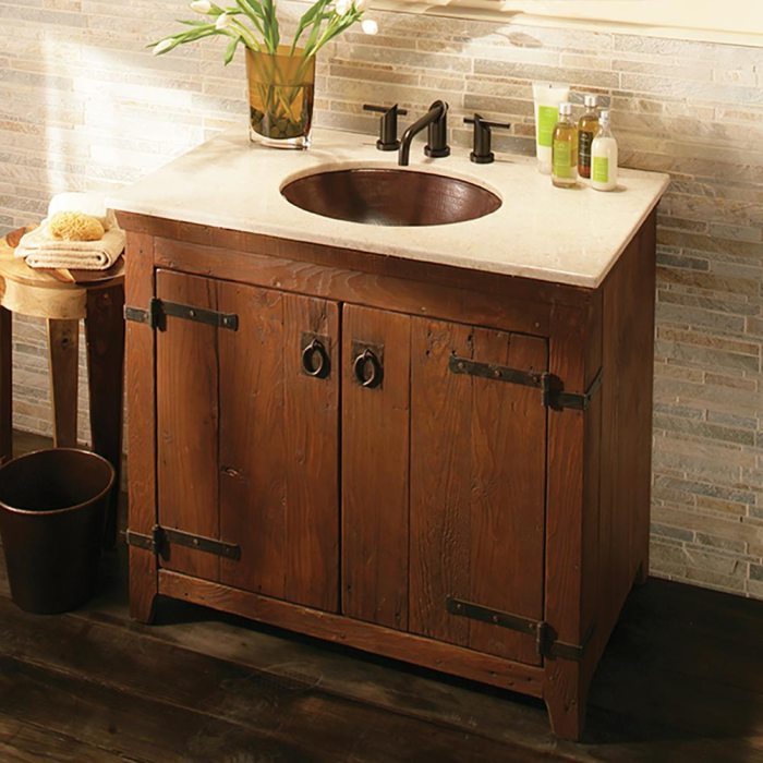 Console salle de bain en bois