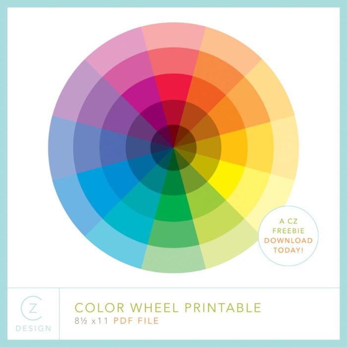 Wheel color printable blank template chart students coloring primary printablee