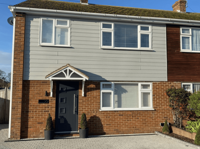 Cladding dormer external cedral weatherboard cement fibre house loft roof ideas exterior concrete wooden grey board conversion low windows fascia