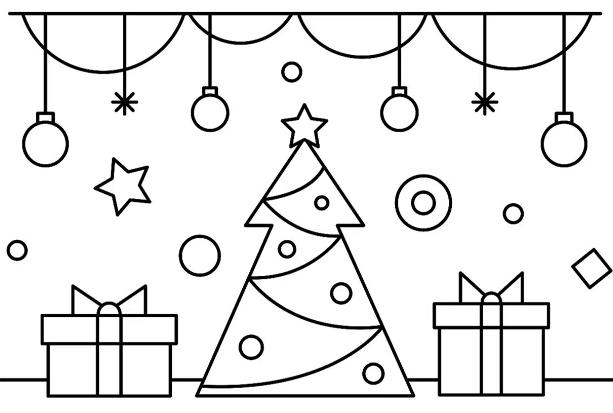 Coloriage Sapin De Noel Simple 2