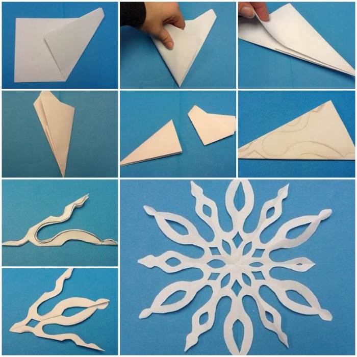 Snowflake cut paper easy diy step tutorial snowflakes cutting make schneeflocken papier basteln template kids show winter icreativeideas papel creativity