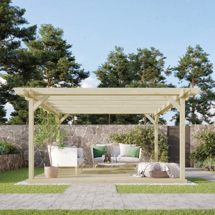 Pergola double arc et bacs en bois