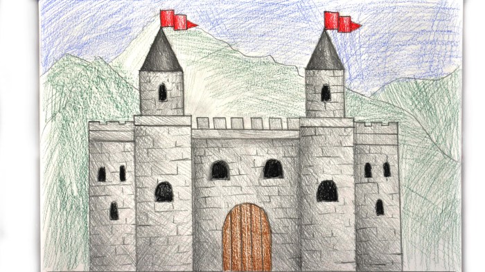 Dessin facile de chateau