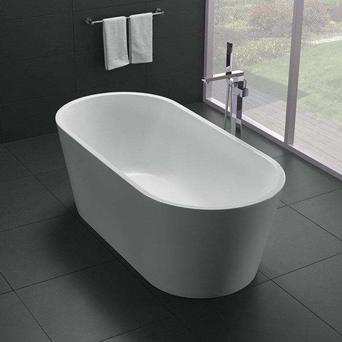 Freestanding bathtub soaking acrylic white modern oval classic shape overflow bathroom ferdy