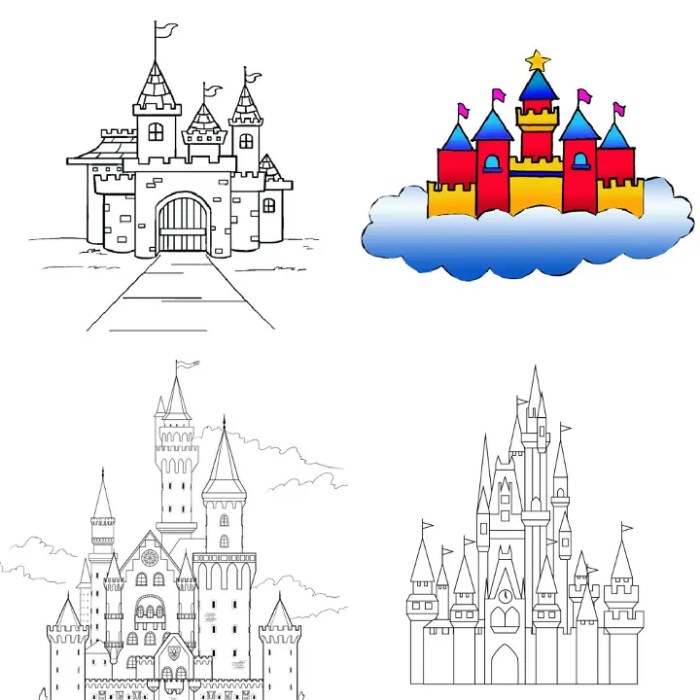 Castle disney outline draw