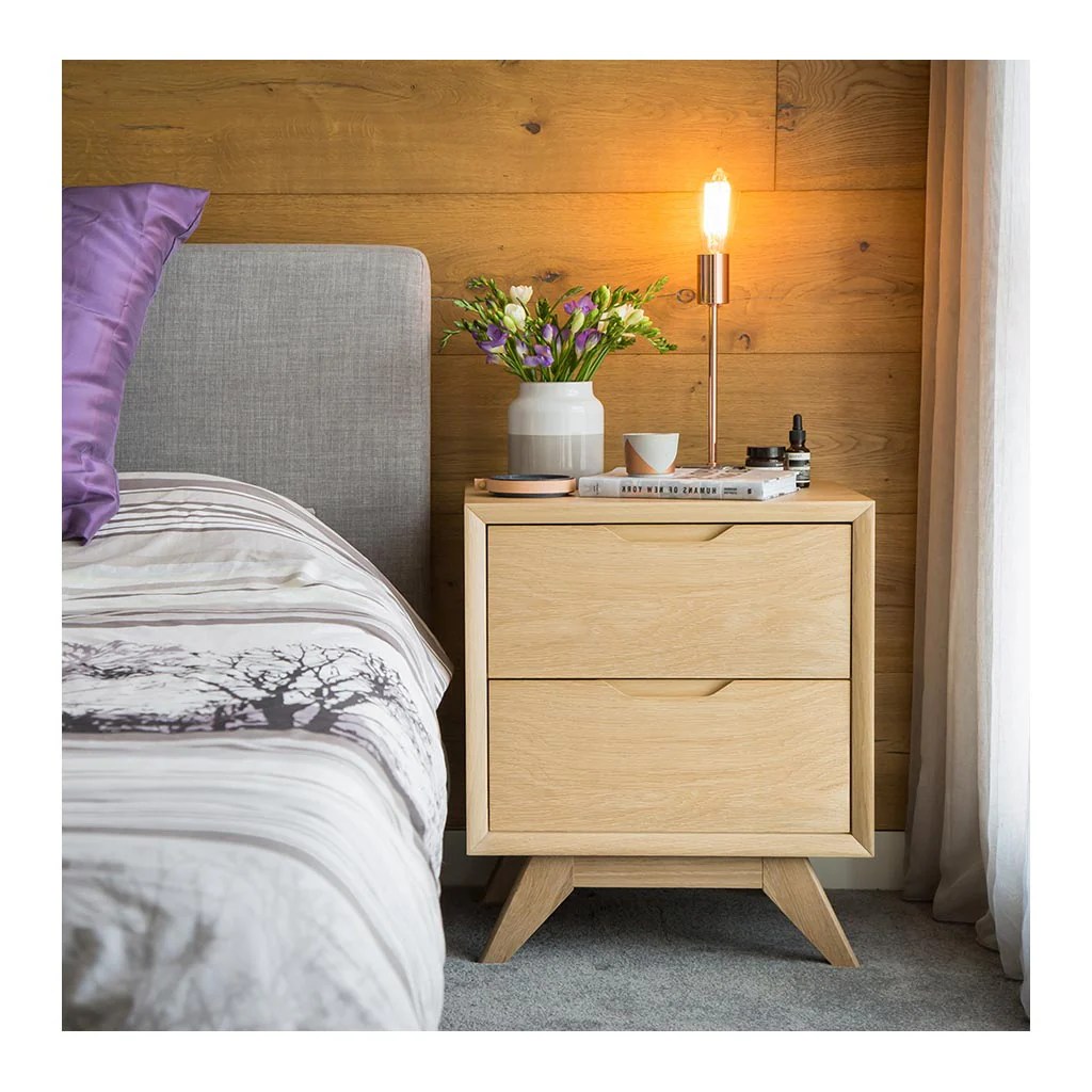 Bedside table erika drawer scandinavian wooden