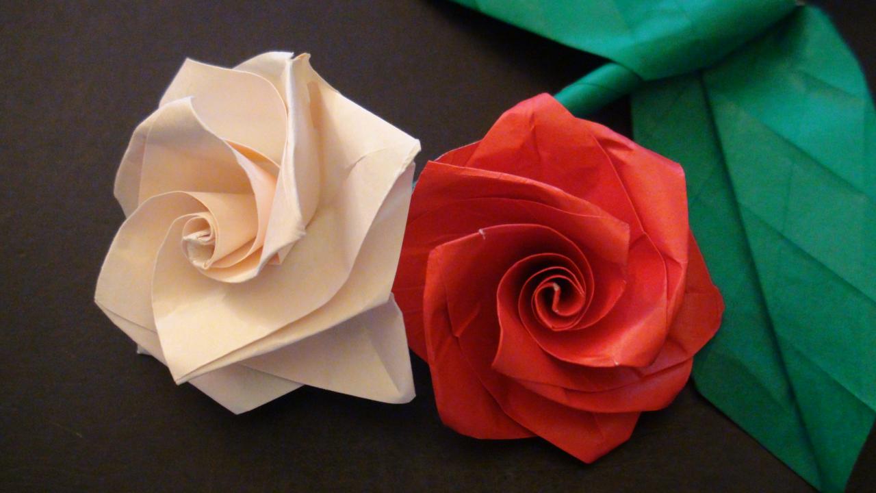 Rose en papier pliage facile