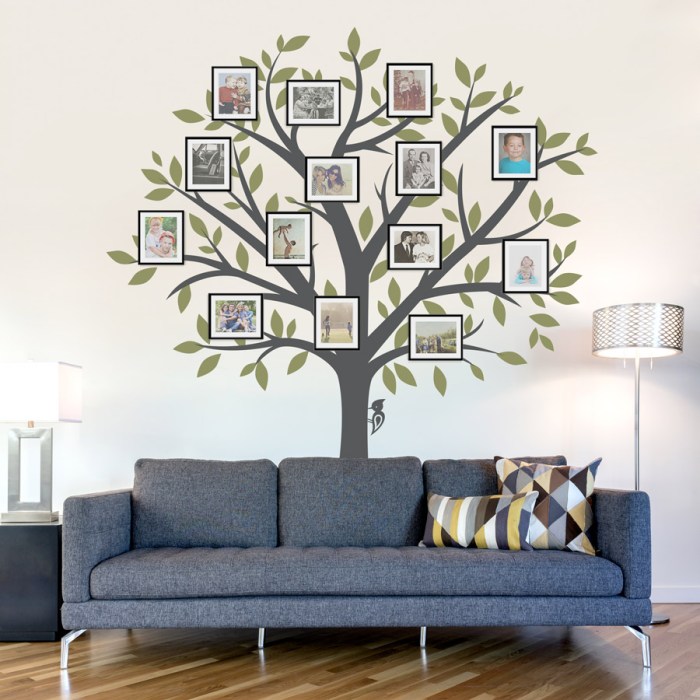 Tree wall decal drawing sticker vinyl bedroom leaves birds removable 1267 trees aspen bird stickers decor ideas mural modern aliexpress