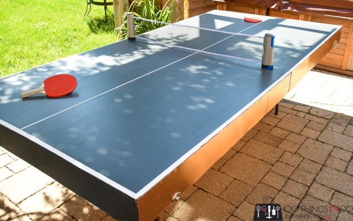 Fabriquer table ping pong