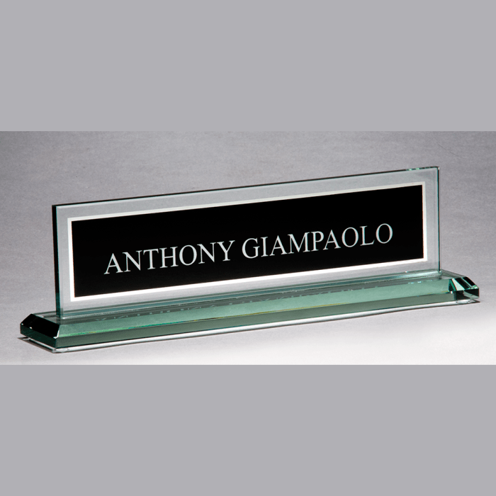 Name crystal engraved plate executive plates desk classic tweet personalized gifts