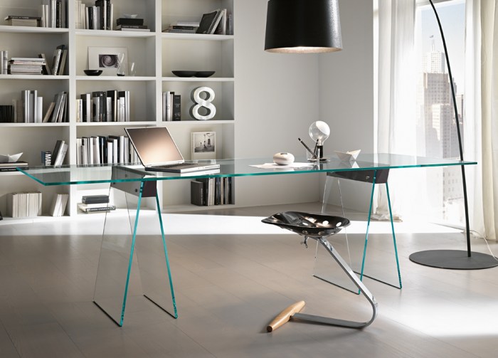 Glass desk air gallotti radice klarity furniture desks shape lui frame metal wood shop glassfurniture