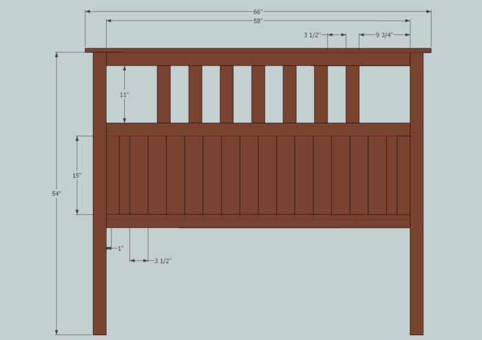 Headboard queen bed plans diy size measurements measure frame complete dimensions pdf designs side measurement woodworking mattress easily inside