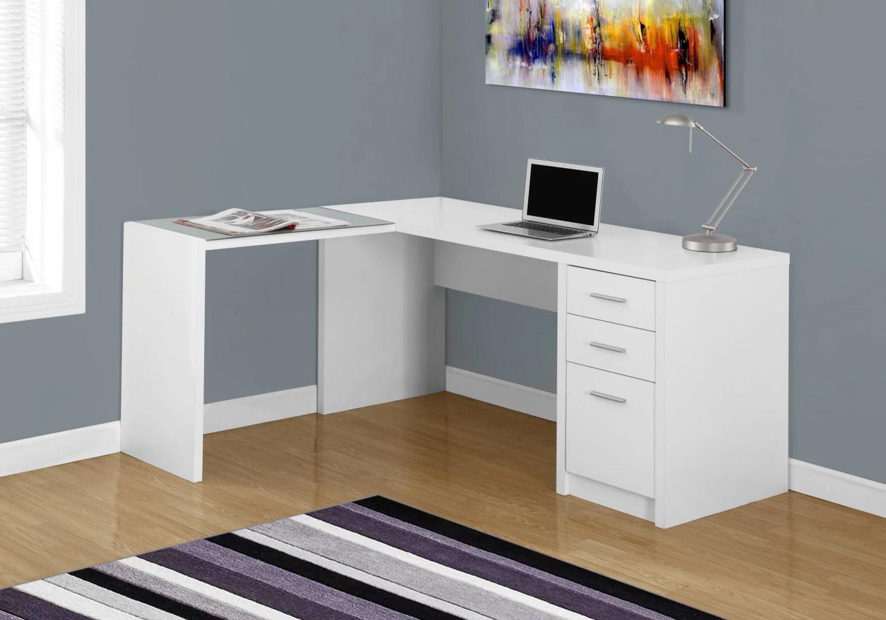 Bureau blanc laqu pas cher