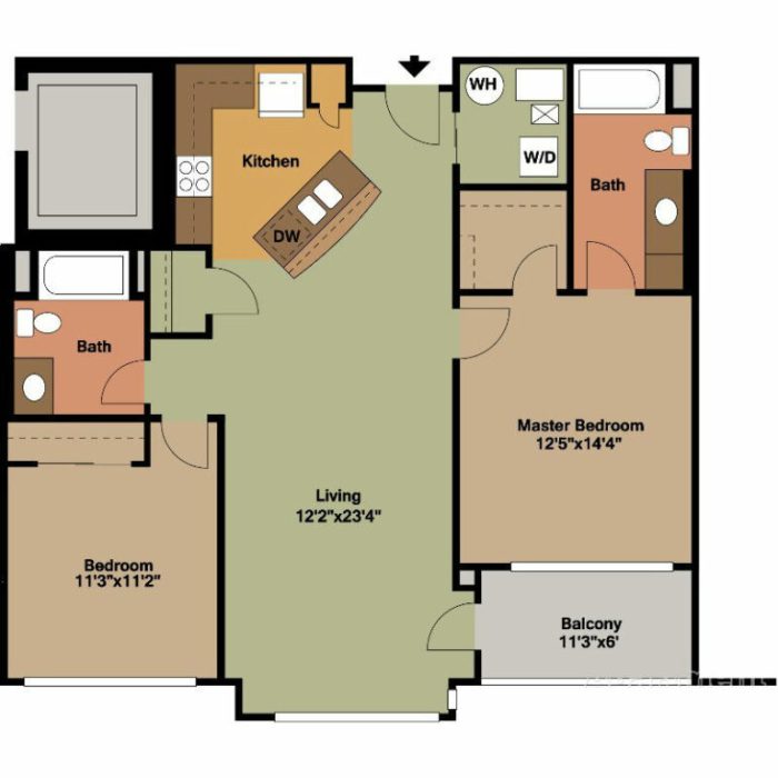 Plan appartement 2 chambres 50m2