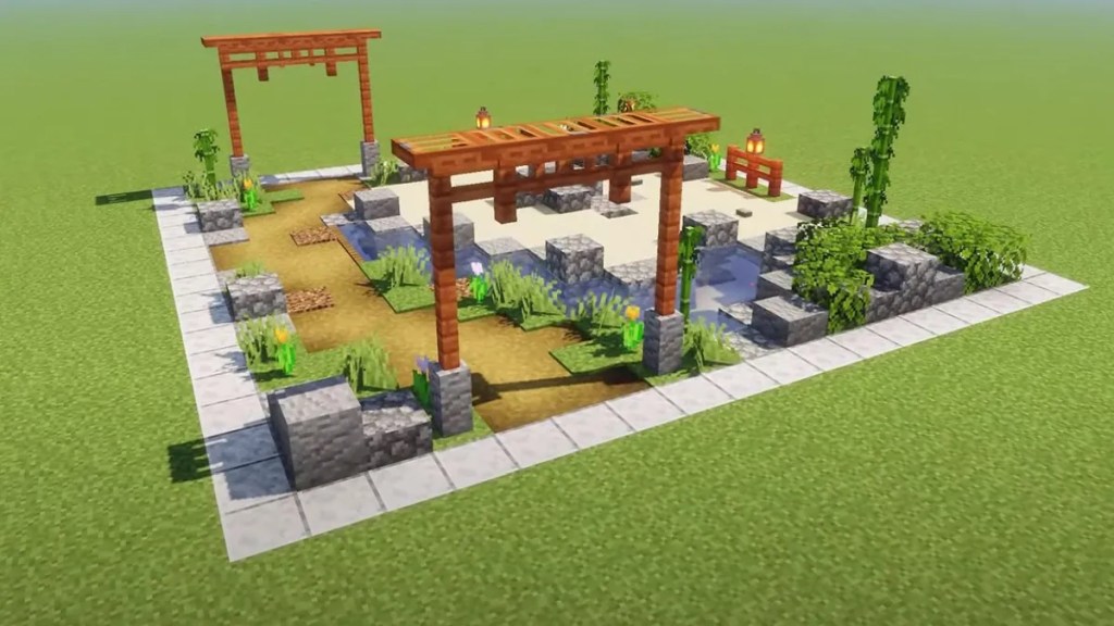 Minecraft jardin japonais