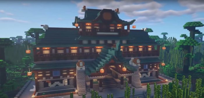 Maison minecraft japonaise