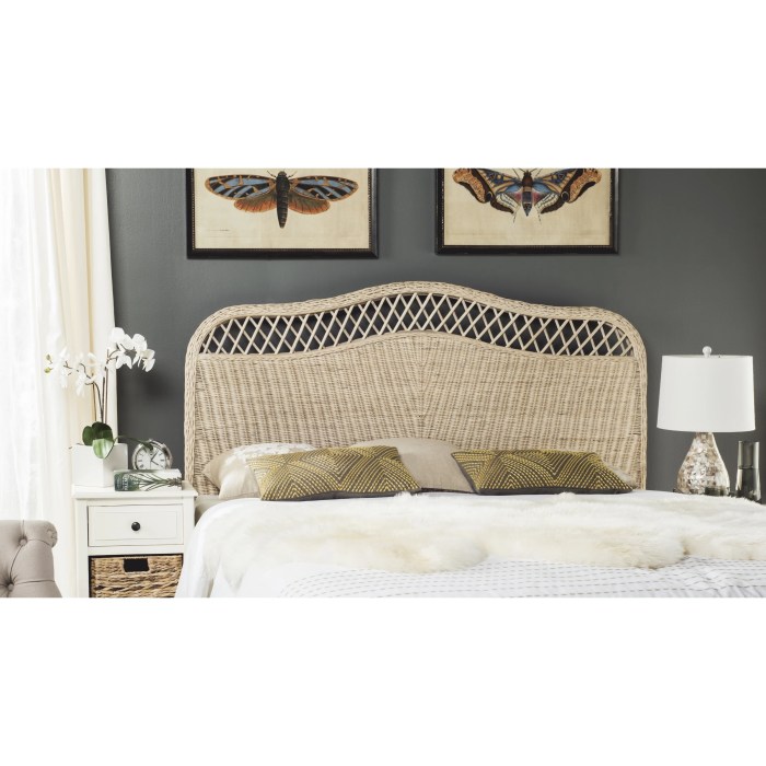 Headboard rattan safavieh headboards washed furniture lowes