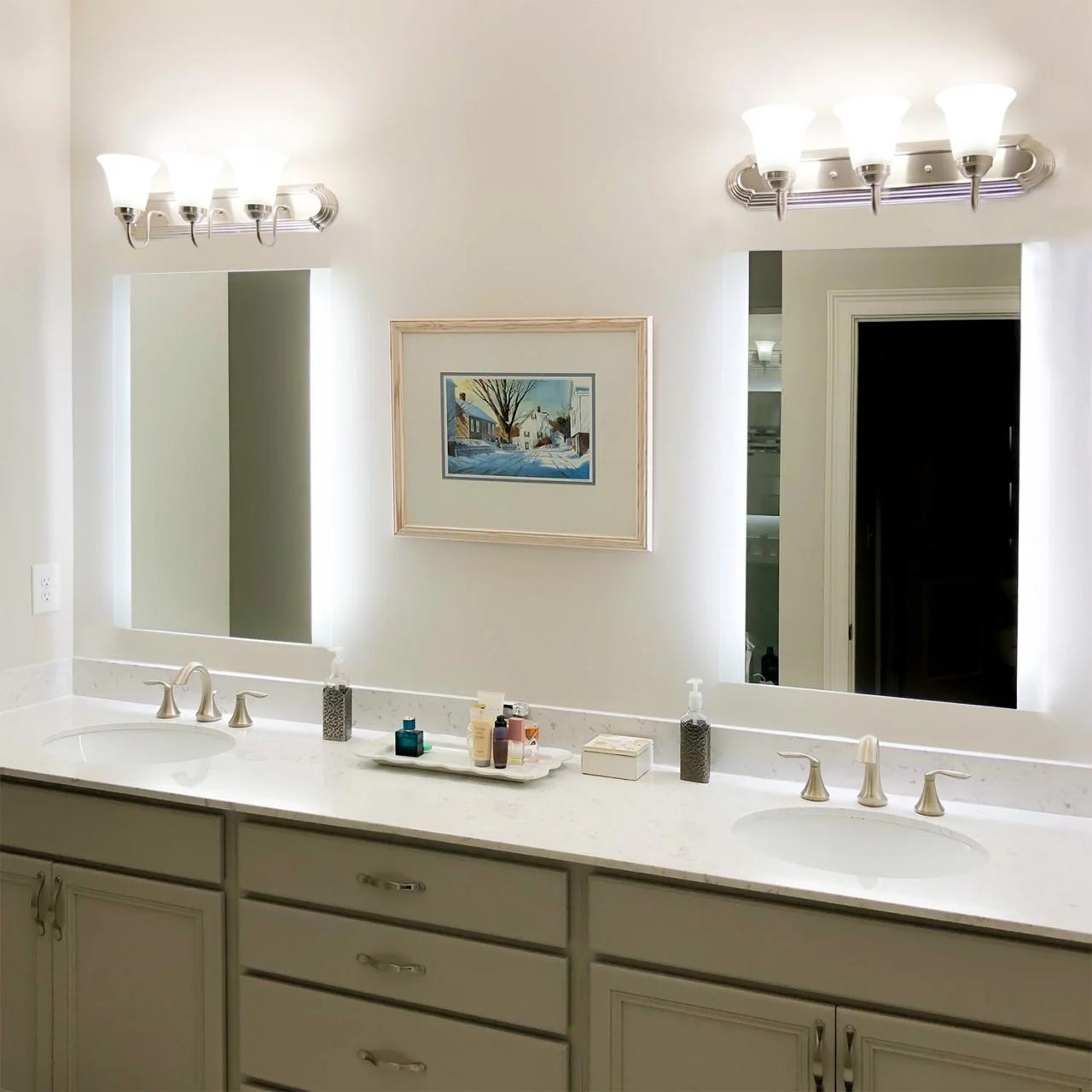 Rectangle vanity mounted rounded