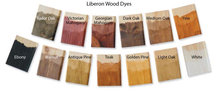 Liberon chart color gold leaf colors