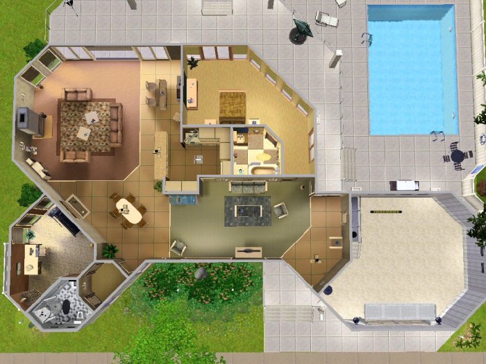 House sims layout family plans plan blueprints traditional open floor houses exclusive handsome architecturaldesigns saved