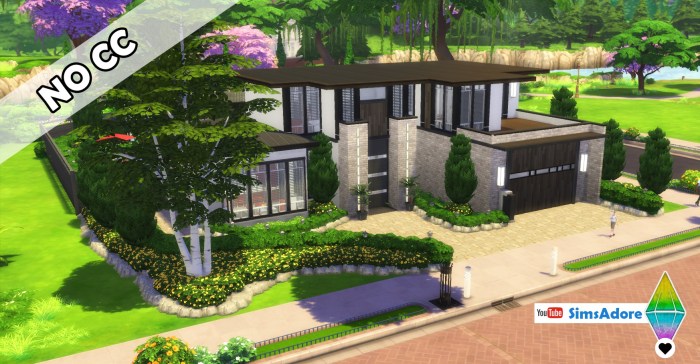 Plan maison moderne sims 4