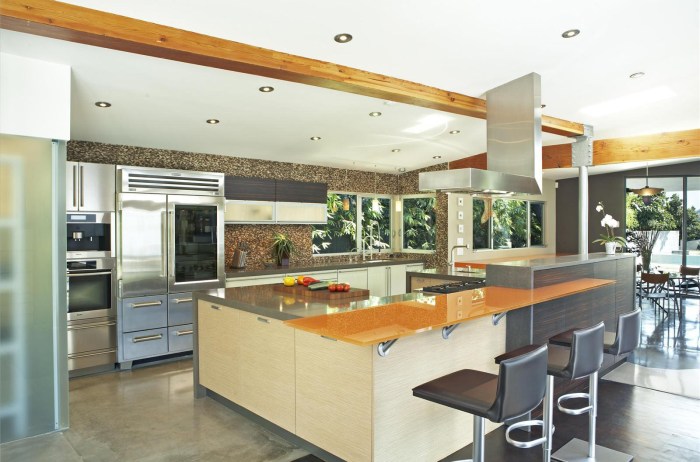 Kitchen open concept modern diego san interior ideas designers stools counter brass exciting gray island light alpha