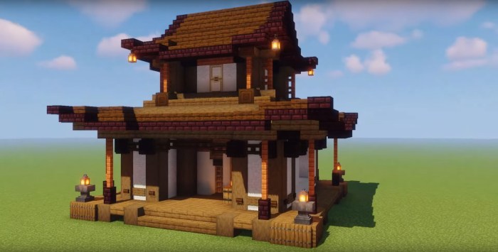 Toit japonais minecraft