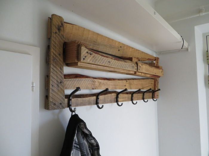 Coat rack wall diy wooden mounted